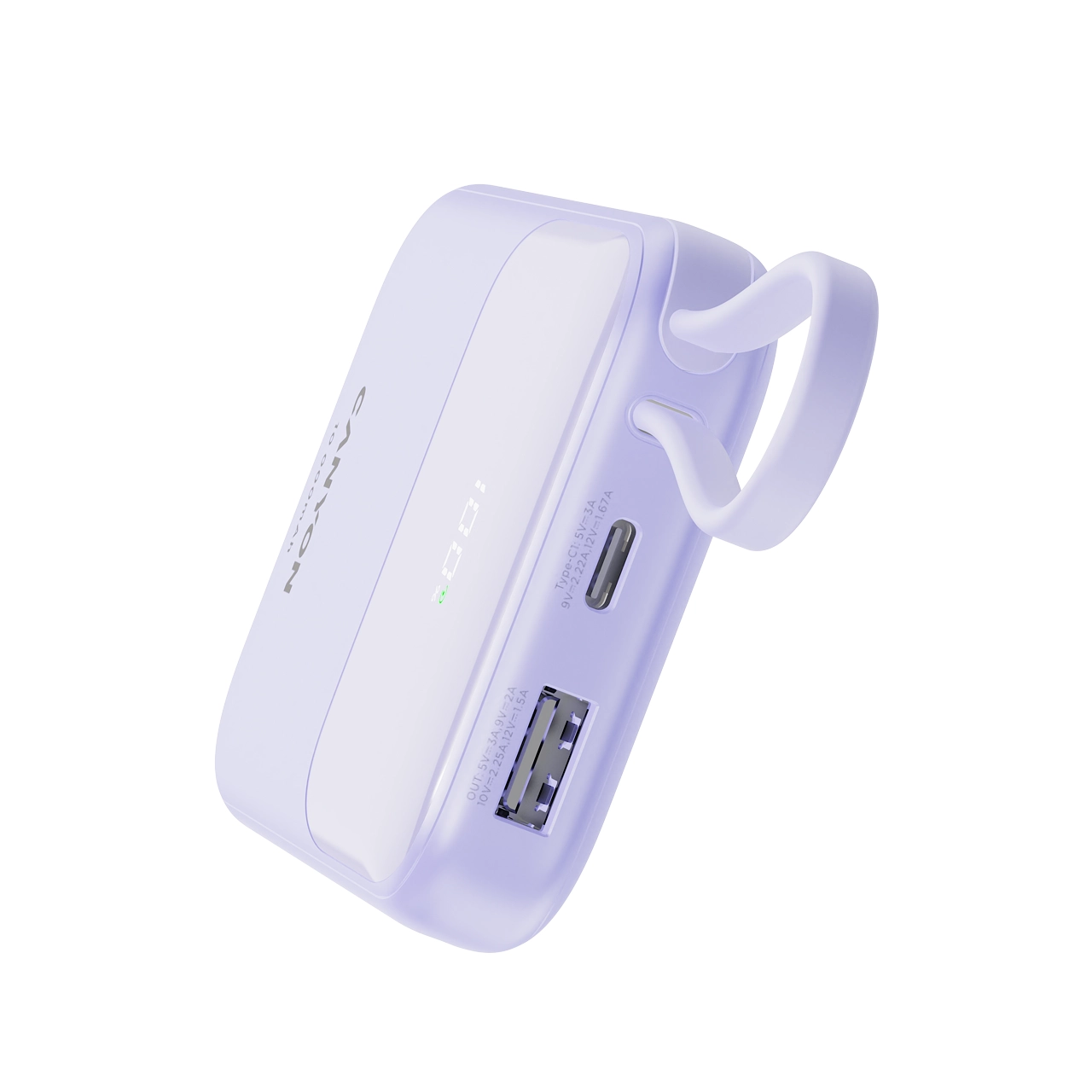 Powerbank Canyon OnPower 101 z kablem USB-C 10000mAh 22,5W Fioletowy