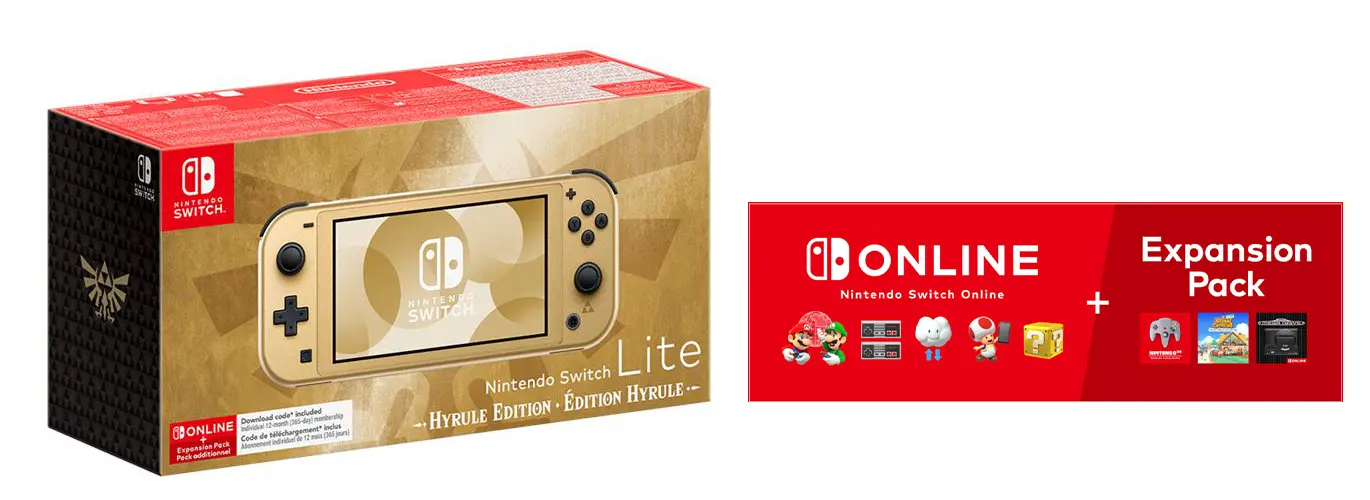 Konsola Nintendo Switch Lite Hyrule Edition + NS Online 365dni + Expansion Pack +Etui PDP + The Legend of Zelda Echoes of Wisdom