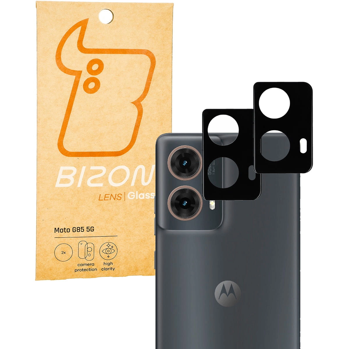 Szkło ochronne Bizon na aparat Lens do Motorola Moto G85 5G 2 sztuki