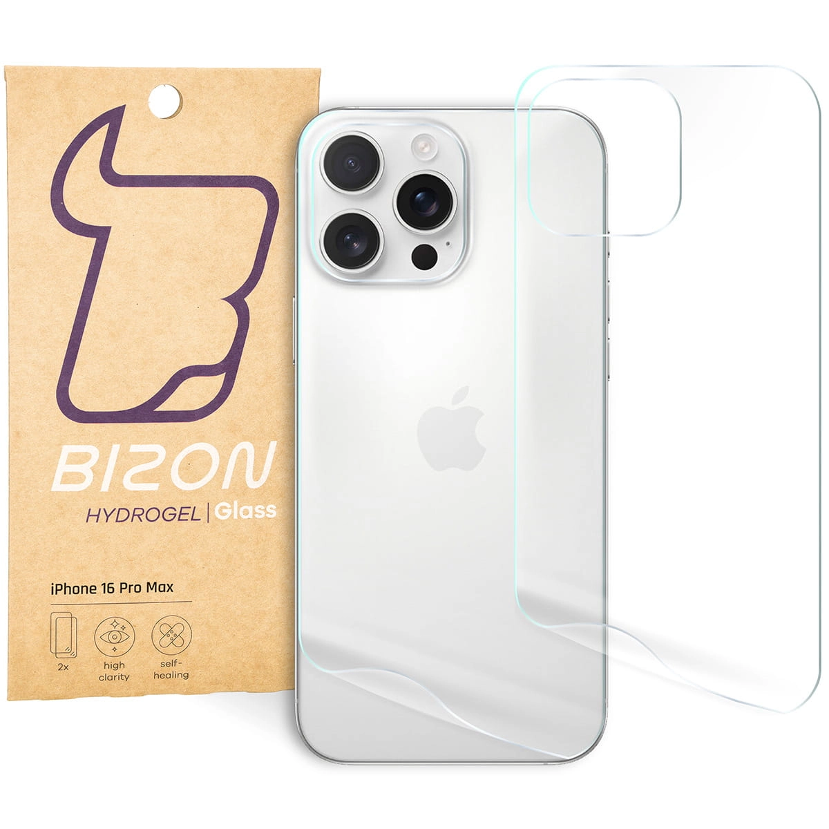 Folia hydrożelowa Bizon na tył Hydrogel do do iPhone 16 Pro Max 2 sztuki