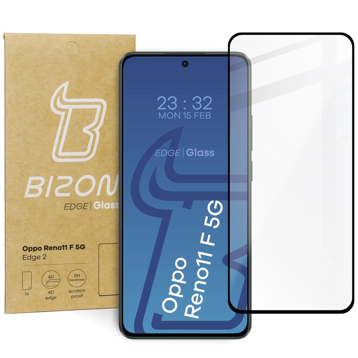 Szkło hartowane Bizon pełne Edge 2 do Oppo Reno11 F 5G