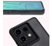 Etui Bizon z uchwytem na palec Hybrid Ring do Motorola Edge 50 Pro Przydymione z czarną ramką
