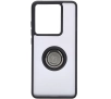 Etui Bizon z uchwytem na palec Hybrid Ring do Motorola Edge 50 Pro Przydymione z czarną ramką