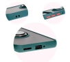 Etui Bizon z uchwytem na palec Hybrid Ring do Motorola Edge 50 Pro Przydymione z ciemnozieloną ramką
