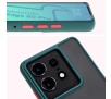 Etui Bizon z uchwytem na palec Hybrid Ring do Motorola Edge 50 Pro Przydymione z ciemnozieloną ramką