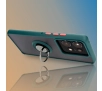 Etui Bizon z uchwytem na palec Hybrid Ring do Motorola Edge 50 Pro Przydymione z ciemnozieloną ramką