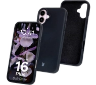 Bizon Silikonowe Soft do iPhone 16 Plus Czarny