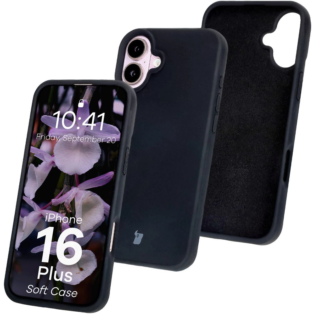 Etui Bizon Silikonowe Soft do iPhone 16 Plus Czarny