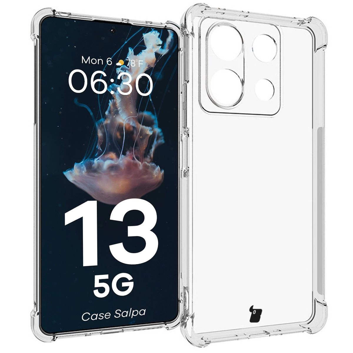 Etui Bizon Elastyczne Salpa do Xiaomi Redmi Note 13 5G Przezroczysty
