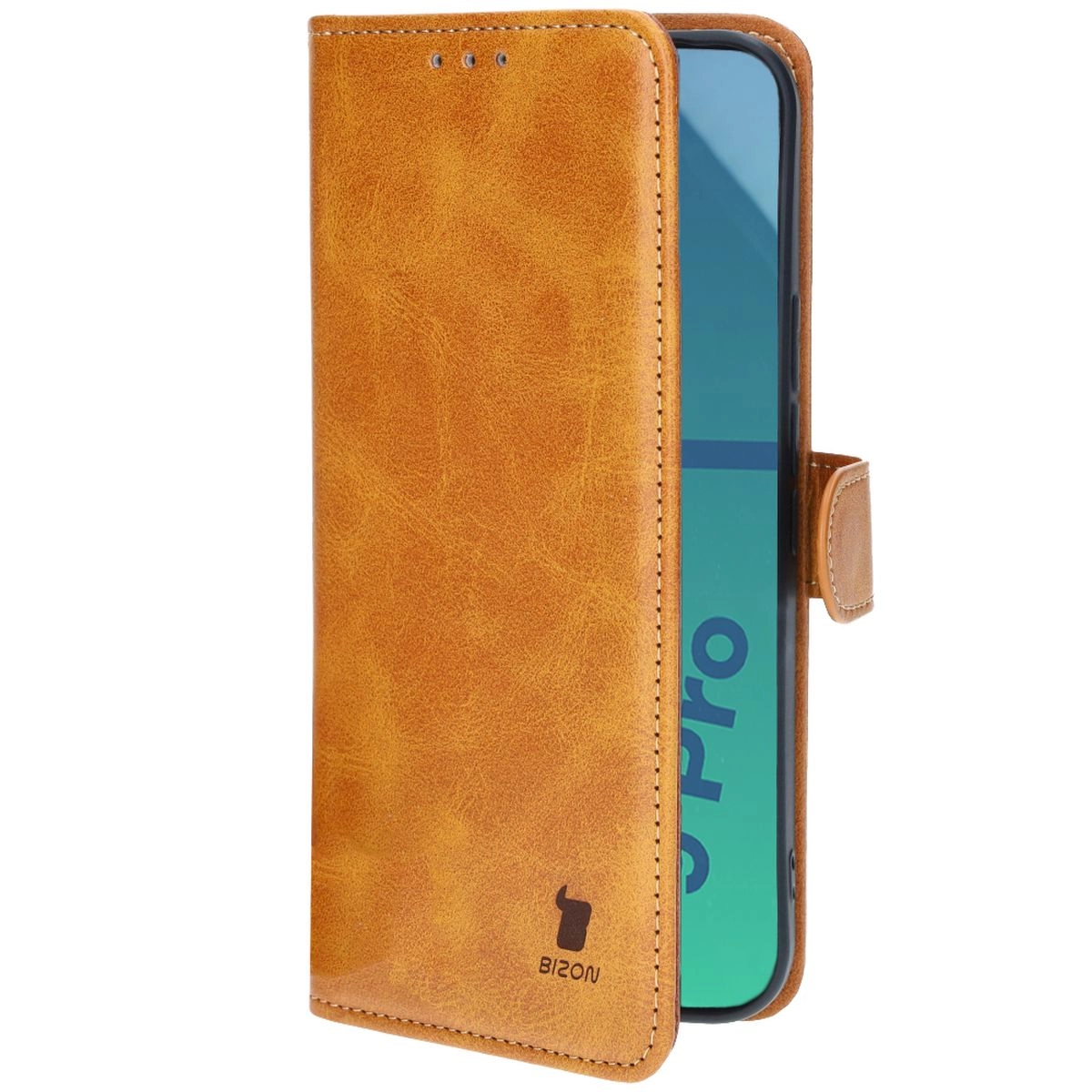 Etui Bizon z klapką Pocket do Google Pixel 9 Pro XL Brązowy