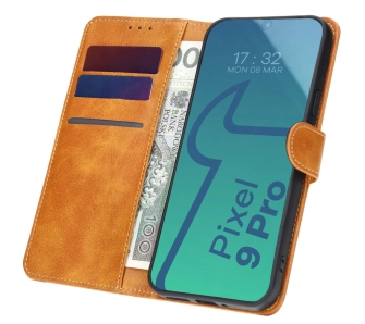 Etui Bizon z klapką Pocket do Google Pixel 9 Pro XL Brązowy