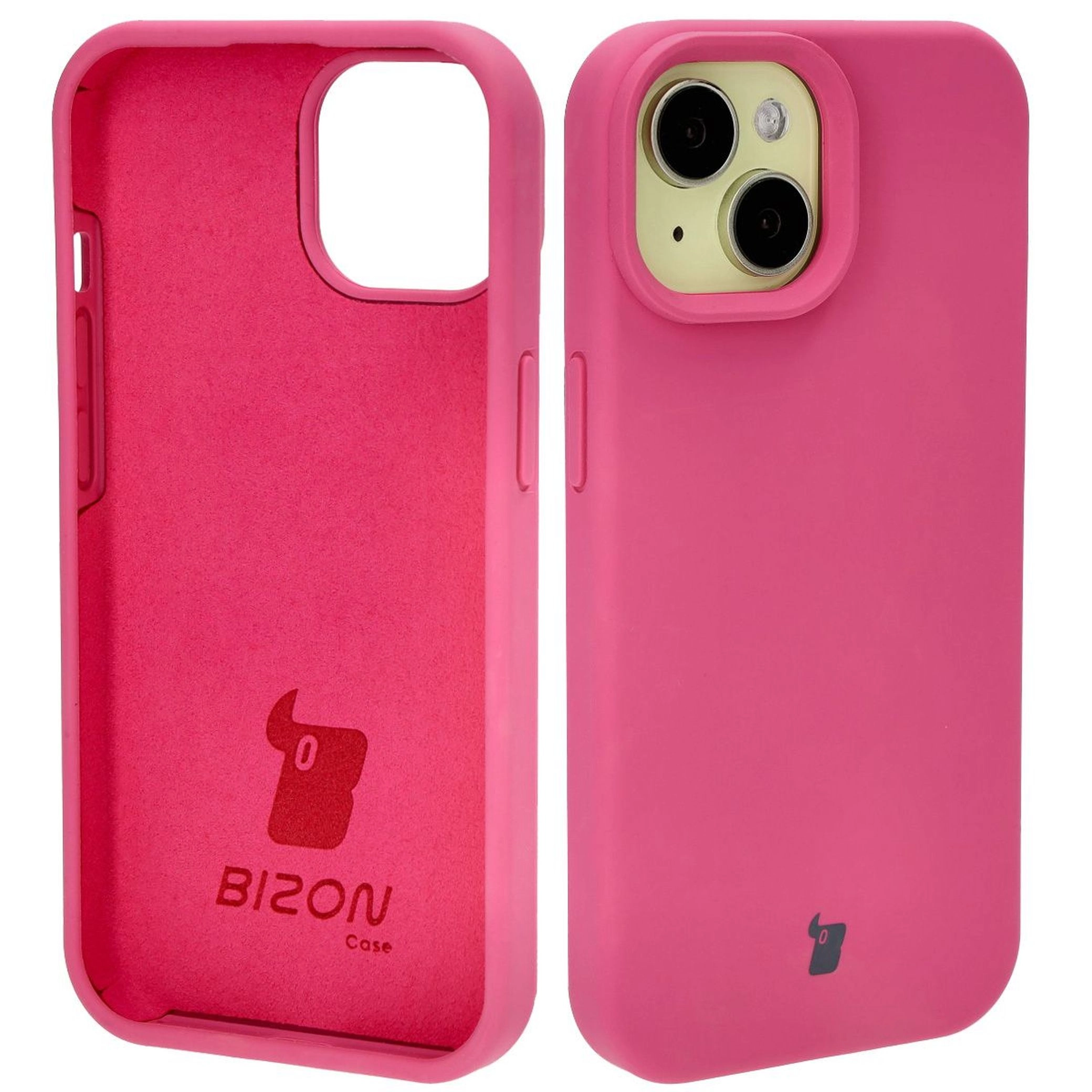 Etui Bizon Silikonowe Soft do iPhone 15 Fuksja