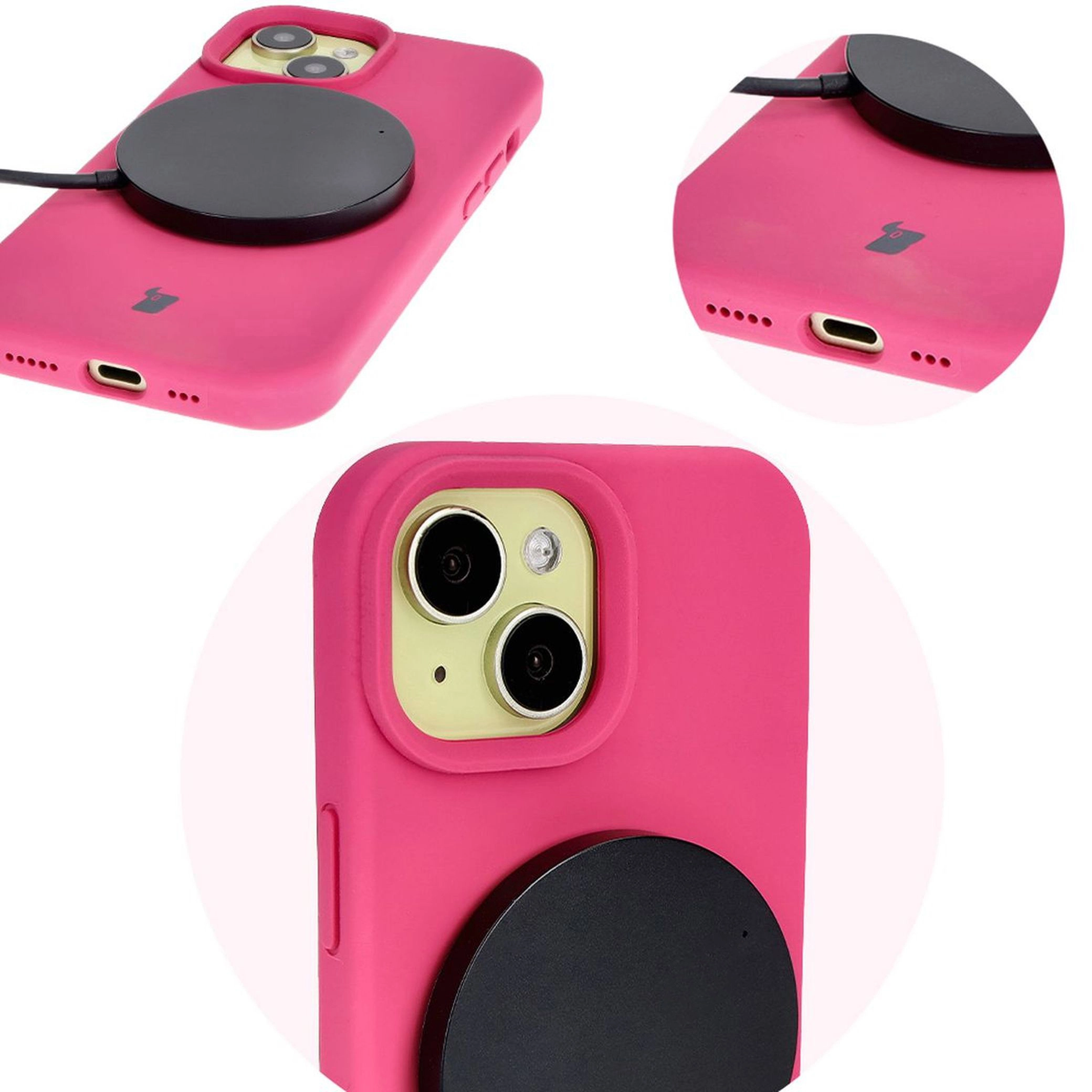 Etui Bizon Silikonowe Soft do iPhone 15 Fuksja