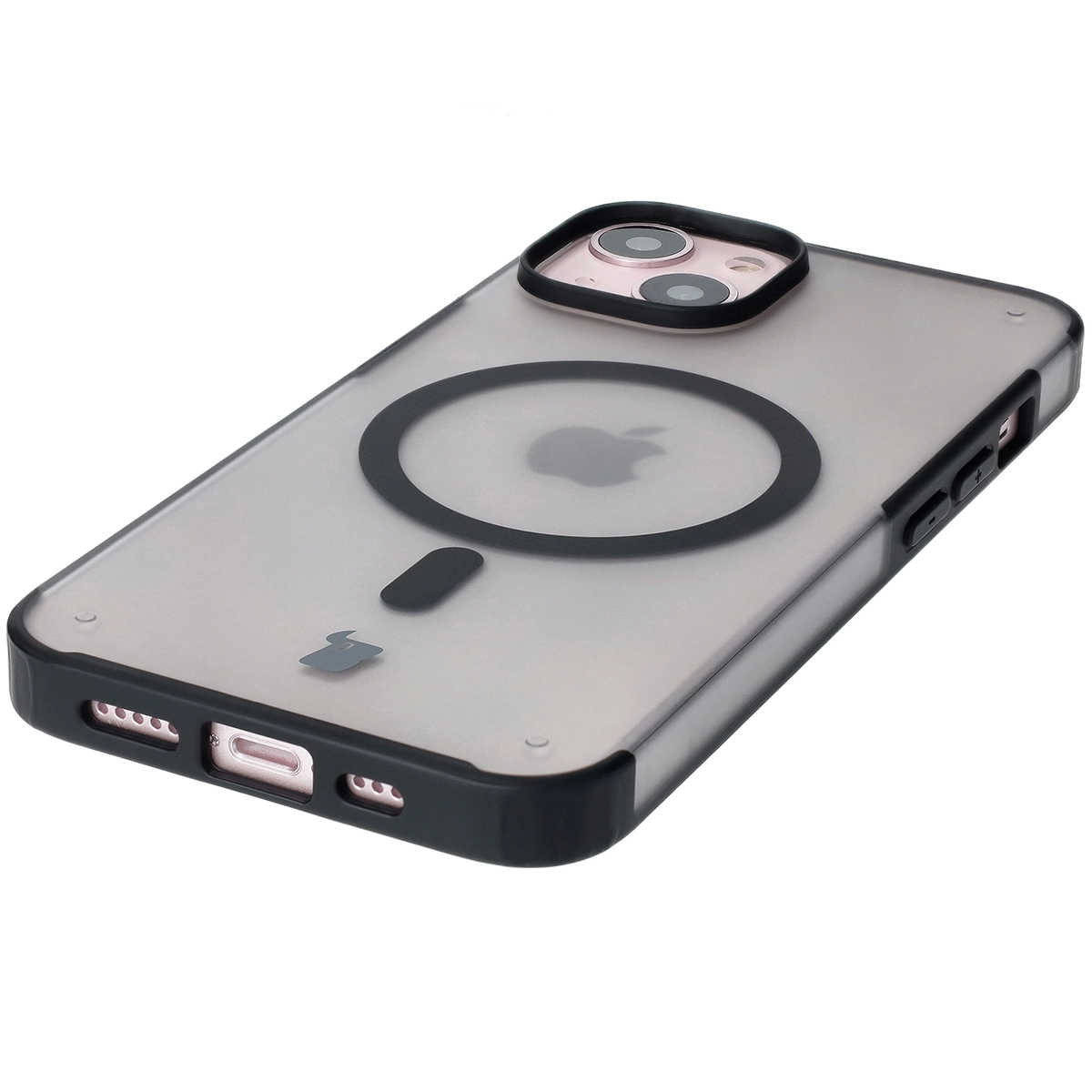 Etui Bizon MatteO z MagSafe do iPhone 14 / iPhone 13 Półprzezroczyste z czarną ramką