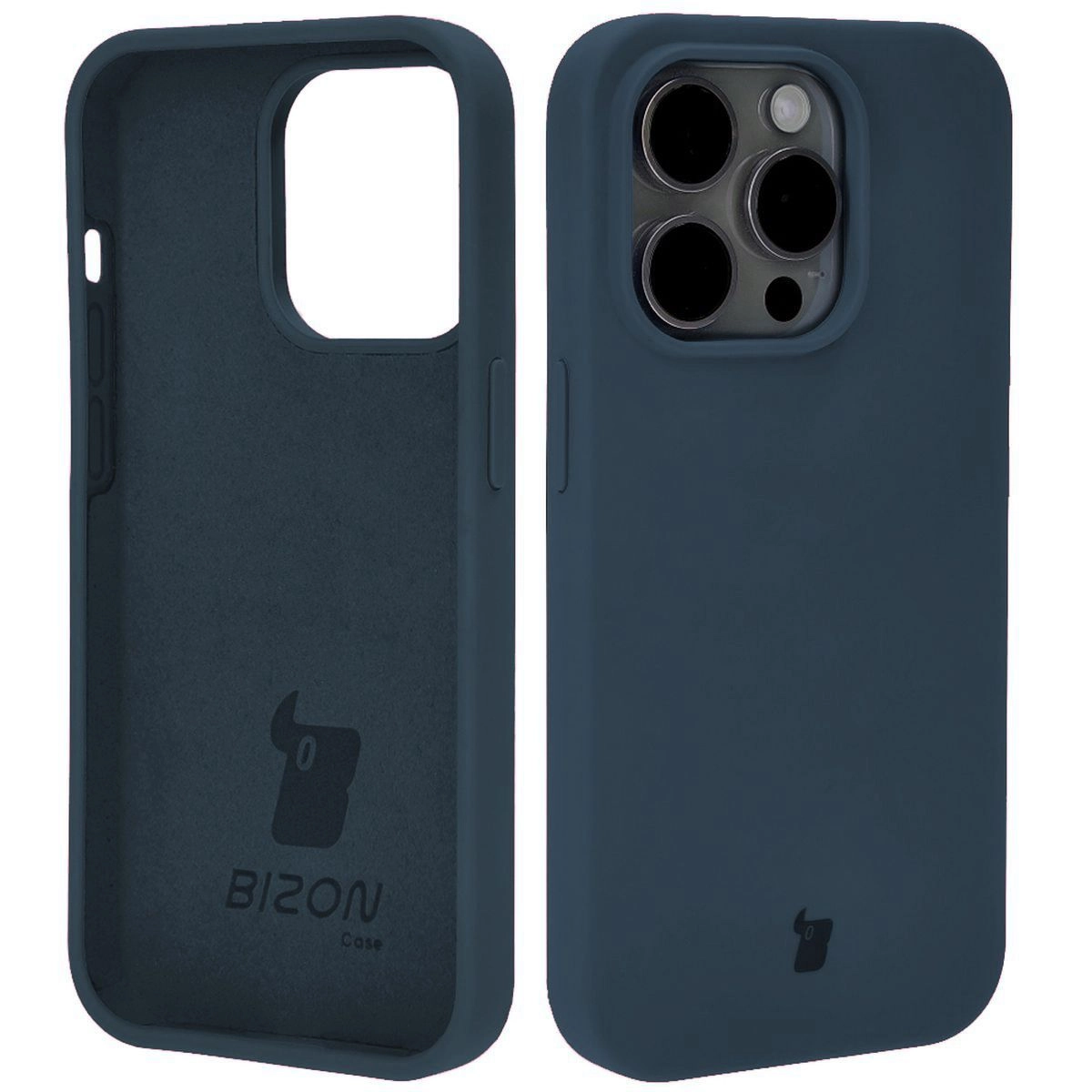 Etui Bizon Silikonowe Soft do iPhone 14 Pro Ciemno-niebieski