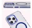 Etui Bizon Marco z MagSafe do iPhone 15 Pro Max Przezroczyste z niebieską ramką