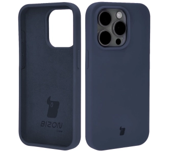 Etui Bizon Silikonowe Soft do iPhone 15 Pro Ciemno-niebieski