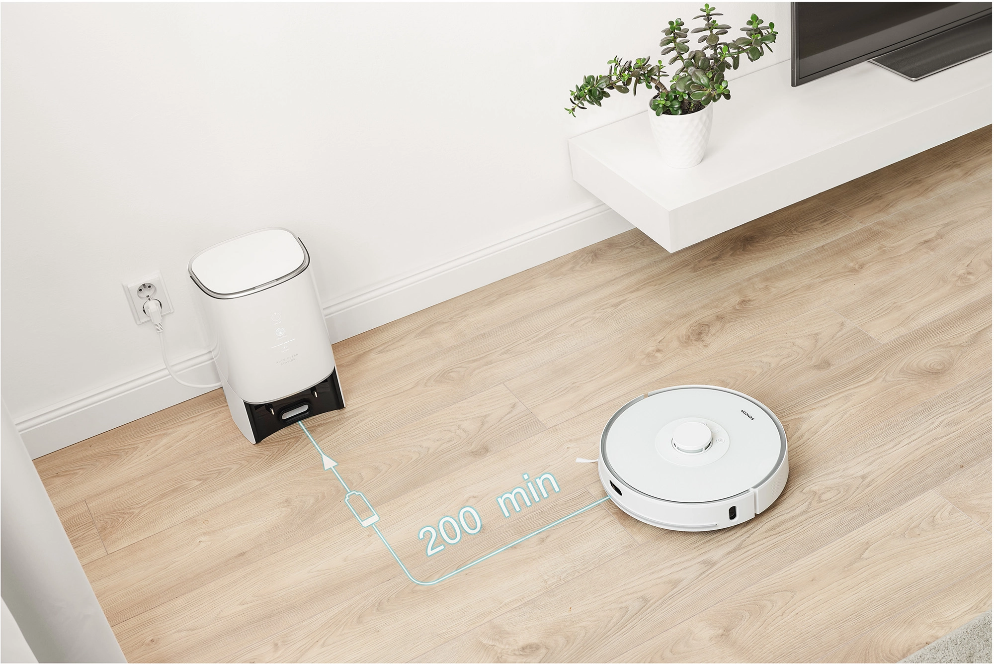 Robot sprzątający Sencor SRV 9385WH Funkcja mopowania Tworzenie mapy pomieszczenia 70dB