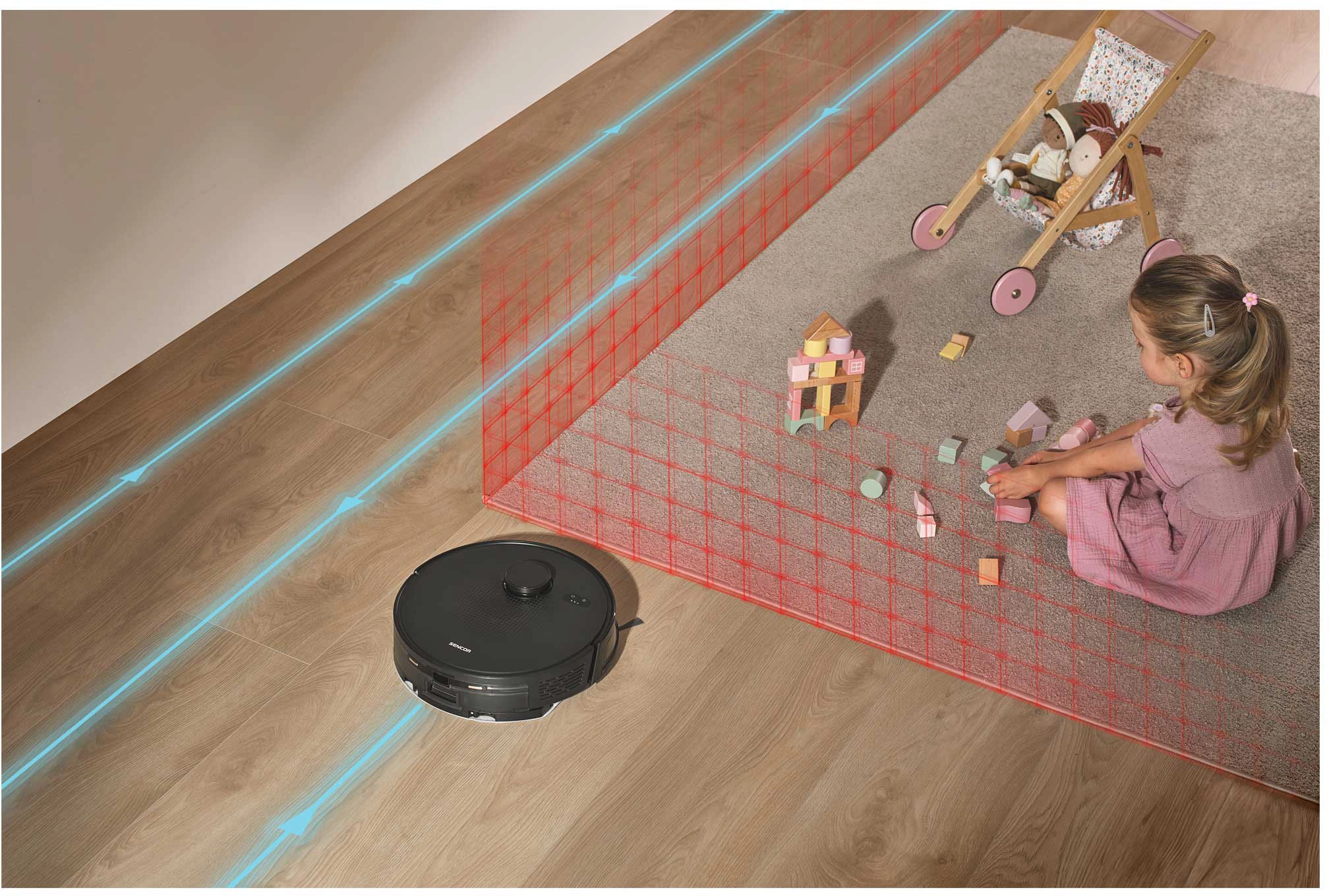 Robot sprzątający Sencor SRV 9085BK Funkcja mopowania Tworzenie mapy pomieszczenia 60dB