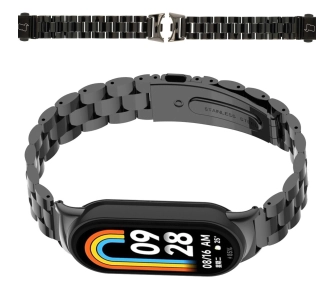 Bransoleta Bizon ze stali nierdzewnej Aura do Xiaomi Smart Band 9 / 9 NFC / 8 Czarny