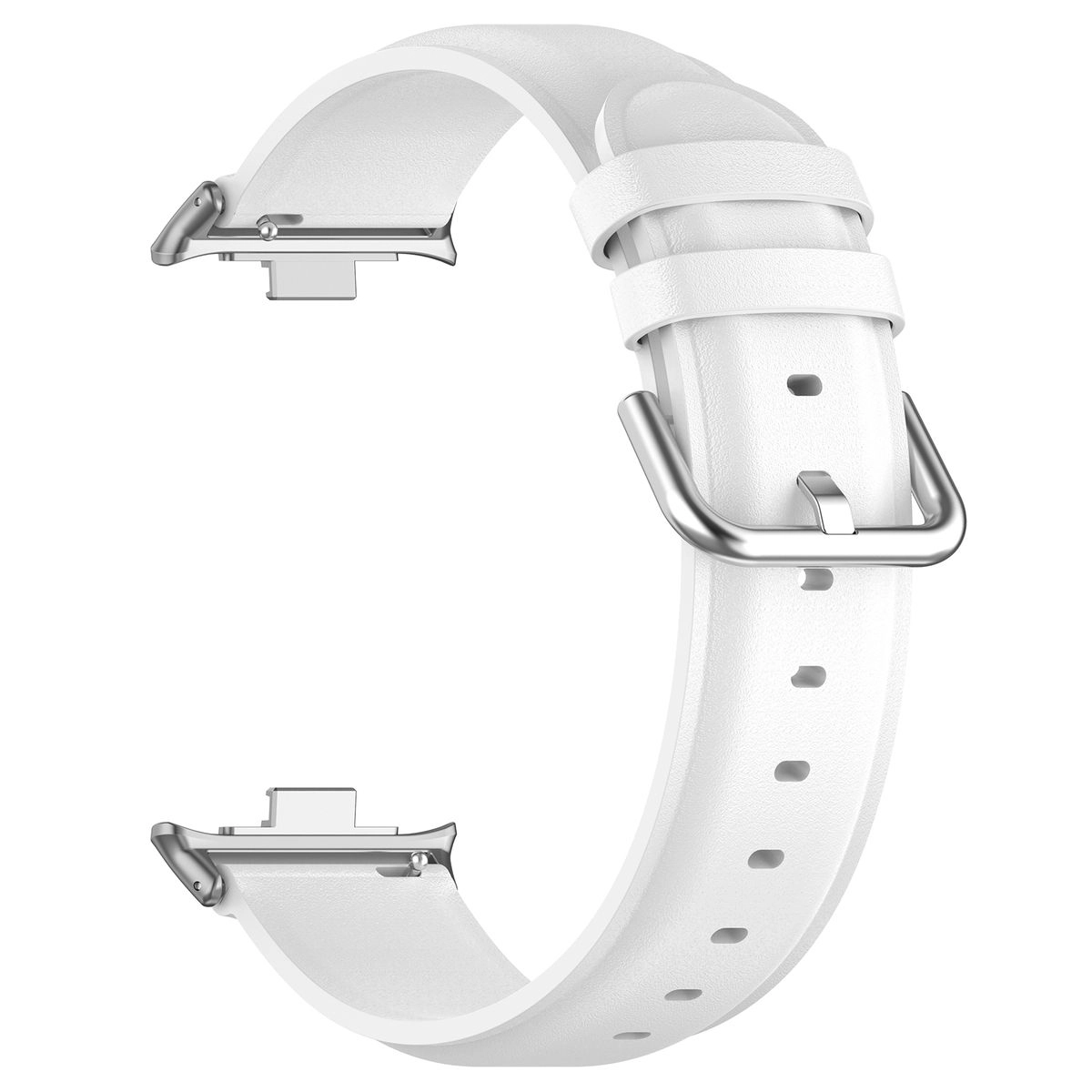 Pasek Bizon skórzany Casual do Xiaomi Smart Band 9 Pro/8 Pro / Redmi Watch 5/4 Biały