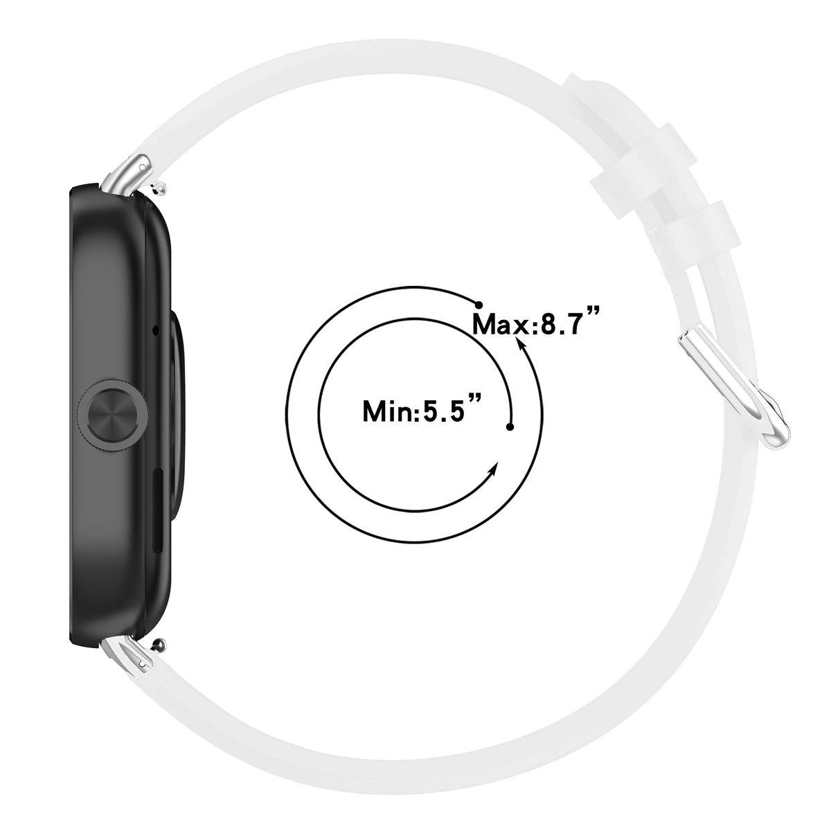Pasek Bizon skórzany Casual do Xiaomi Smart Band 9 Pro/8 Pro / Redmi Watch 5/4 Biały