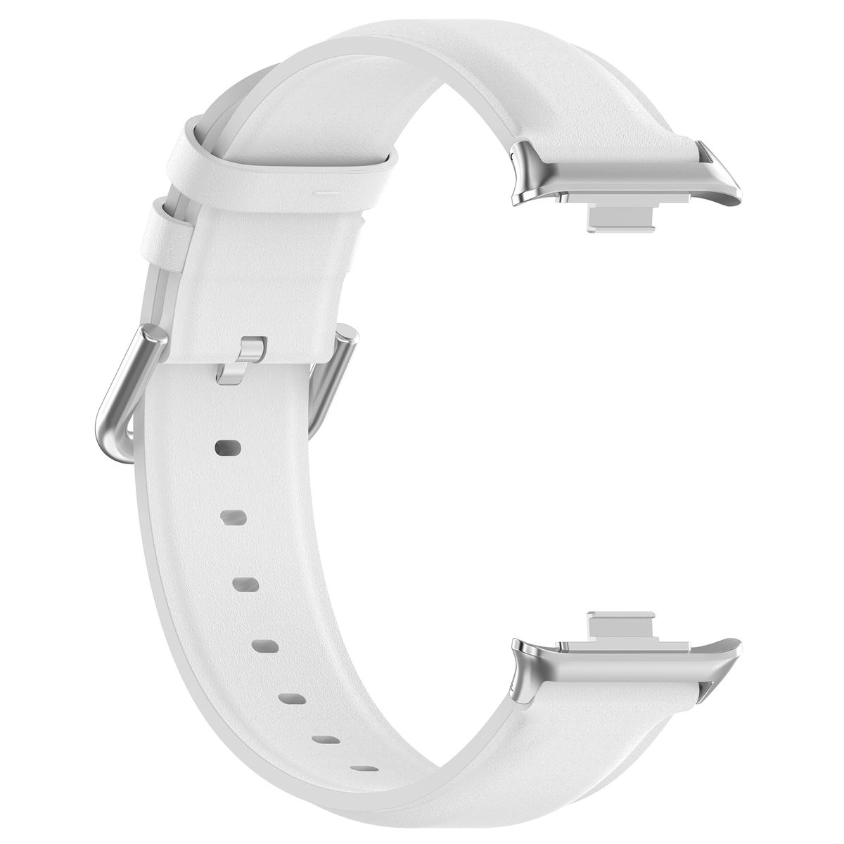 Pasek Bizon skórzany Casual do Xiaomi Smart Band 9 Pro/8 Pro / Redmi Watch 5/4 Biały