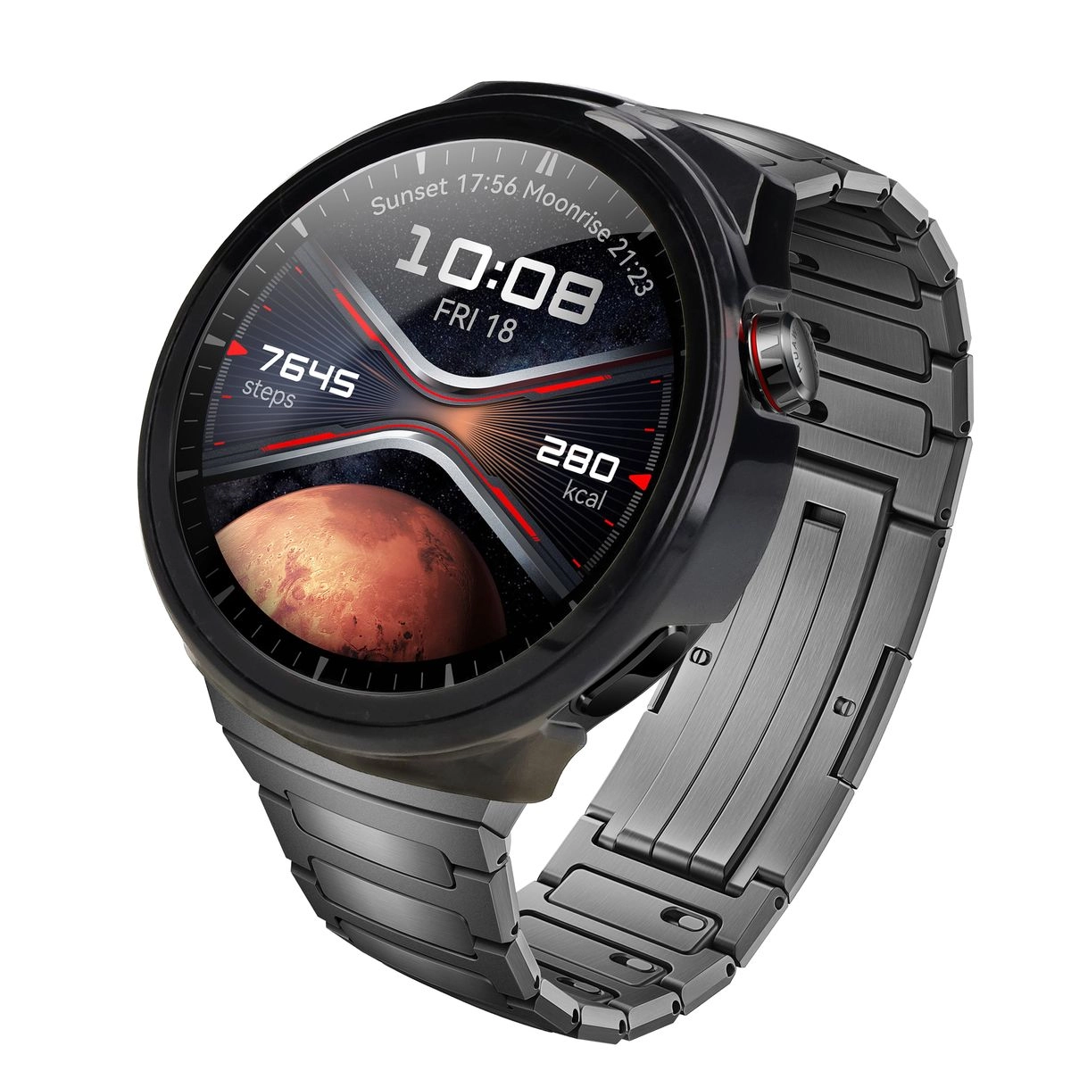 Nakładka na tarczę Bizon ze szkłem do Huawei Watch 4 Pro Space Edition Czarny