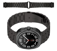 Bizon ze stali nierdzewnej Aura do Galaxy Watch Ultra 47mm Czarny