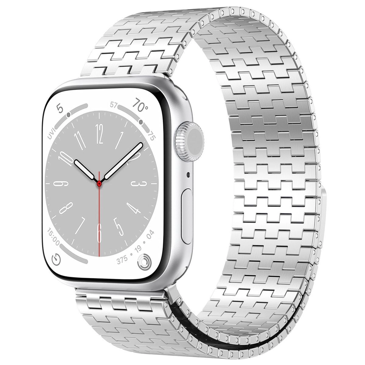 Bransoleta Bizon ze stali nierdzewnej Titanium do Apple Watch 38/40/41/42mm Srebrny
