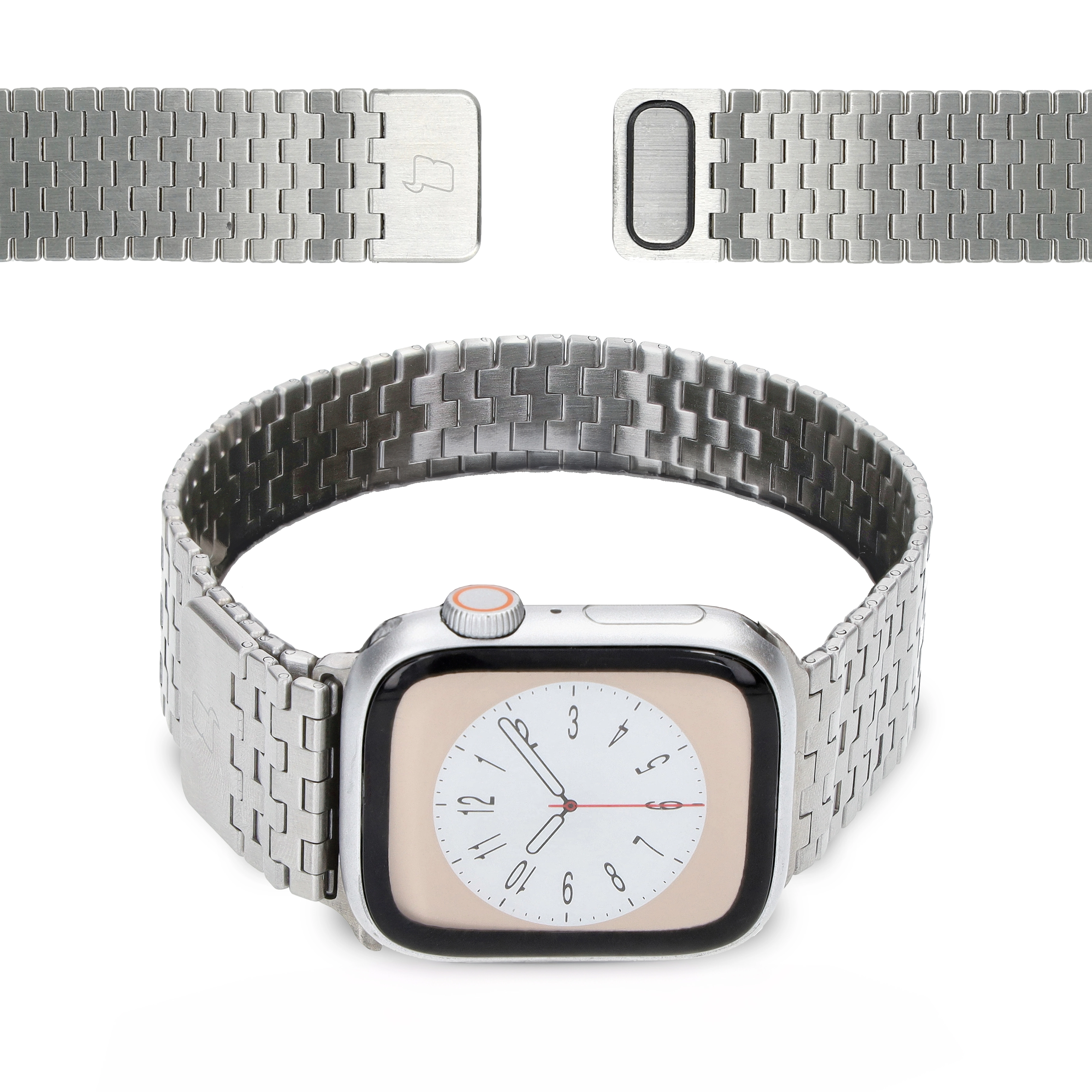 Bransoleta Bizon ze stali nierdzewnej Titanium do Apple Watch 38/40/41/42mm Srebrny
