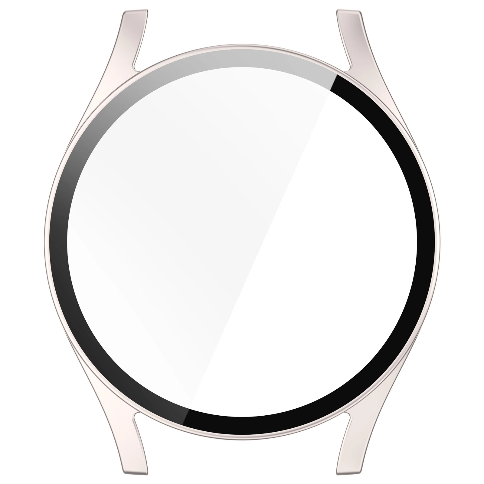 Nakładka na tarczę Bizon ze szkłem do Galaxy Watch 7 44mm Satynowo Szampańskie