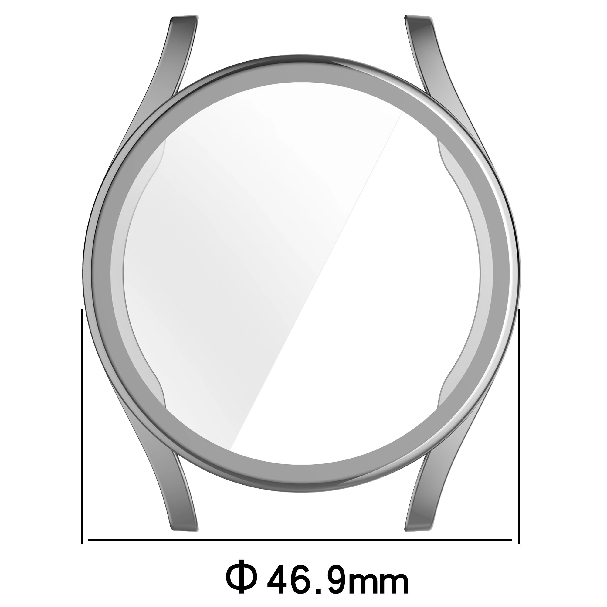 Nakładka na tarczę Bizon Felipe do Galaxy Watch 7 44mm Srebrny