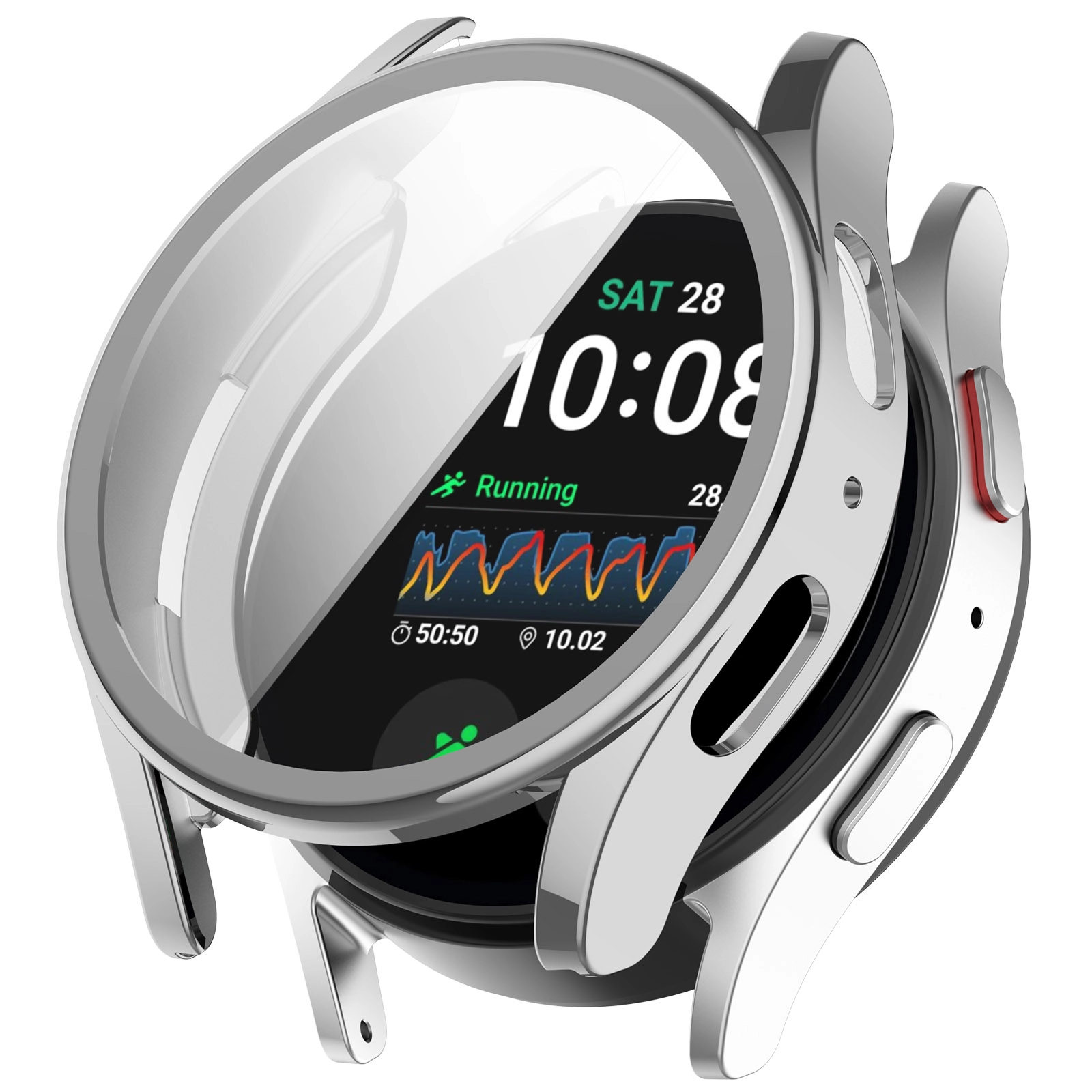 Nakładka na tarczę Bizon Felipe do Galaxy Watch 7 44mm Srebrny