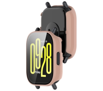 Nakładka na tarczę Bizon ze szkłem do Xiaomi Redmi Watch 5 Lite Różowy