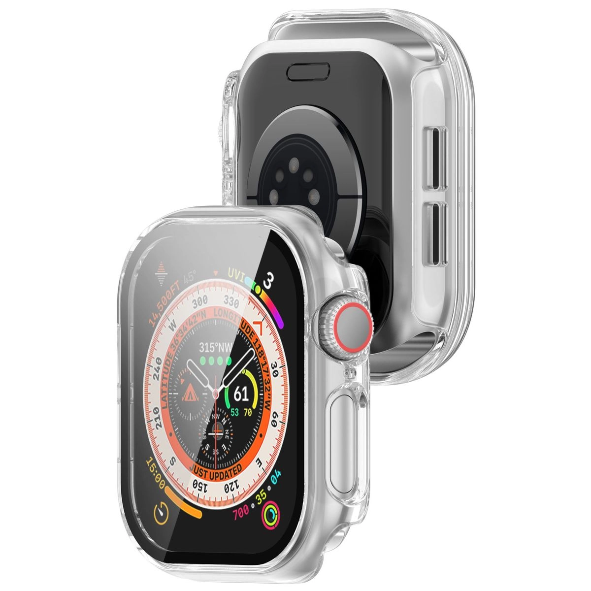Nakładka na tarczę Bizon ze szkłem do Apple Watch 10 42mm Przezroczysty