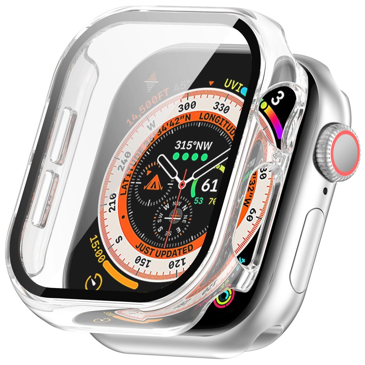 Nakładka na tarczę Bizon ze szkłem do Apple Watch 10 42mm Przezroczysty
