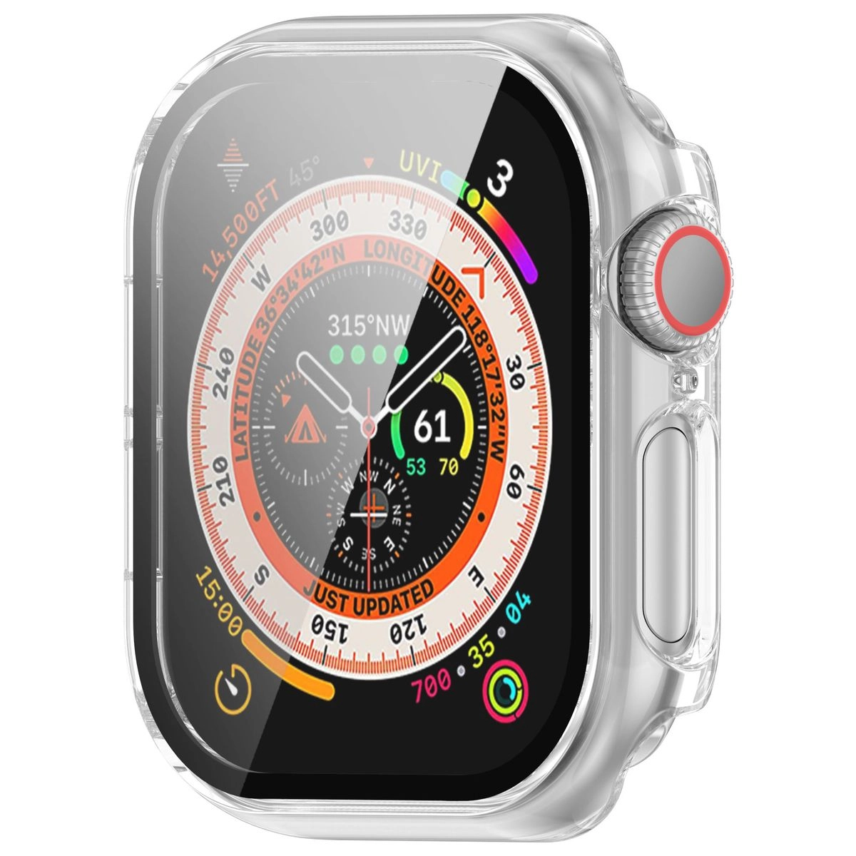 Nakładka na tarczę Bizon ze szkłem do Apple Watch 10 42mm Przezroczysty
