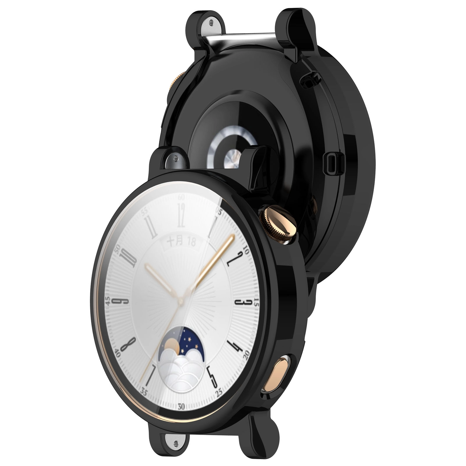 Nakładka na tarczę Bizon Felipe do Huawei Watch GT 4 41mm Czarny