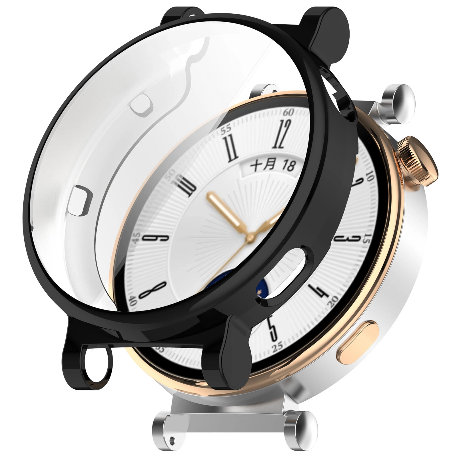 Nakładka na tarczę Bizon Felipe do Huawei Watch GT 4 41mm Czarny