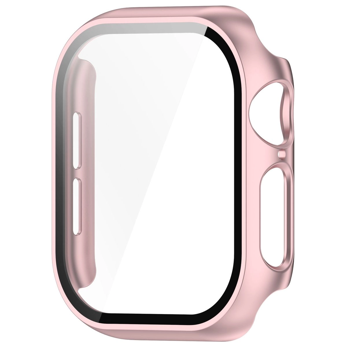 Nakładka na tarczę Bizon ze szkłem do Apple Watch 10 46mm Jasno-różowy