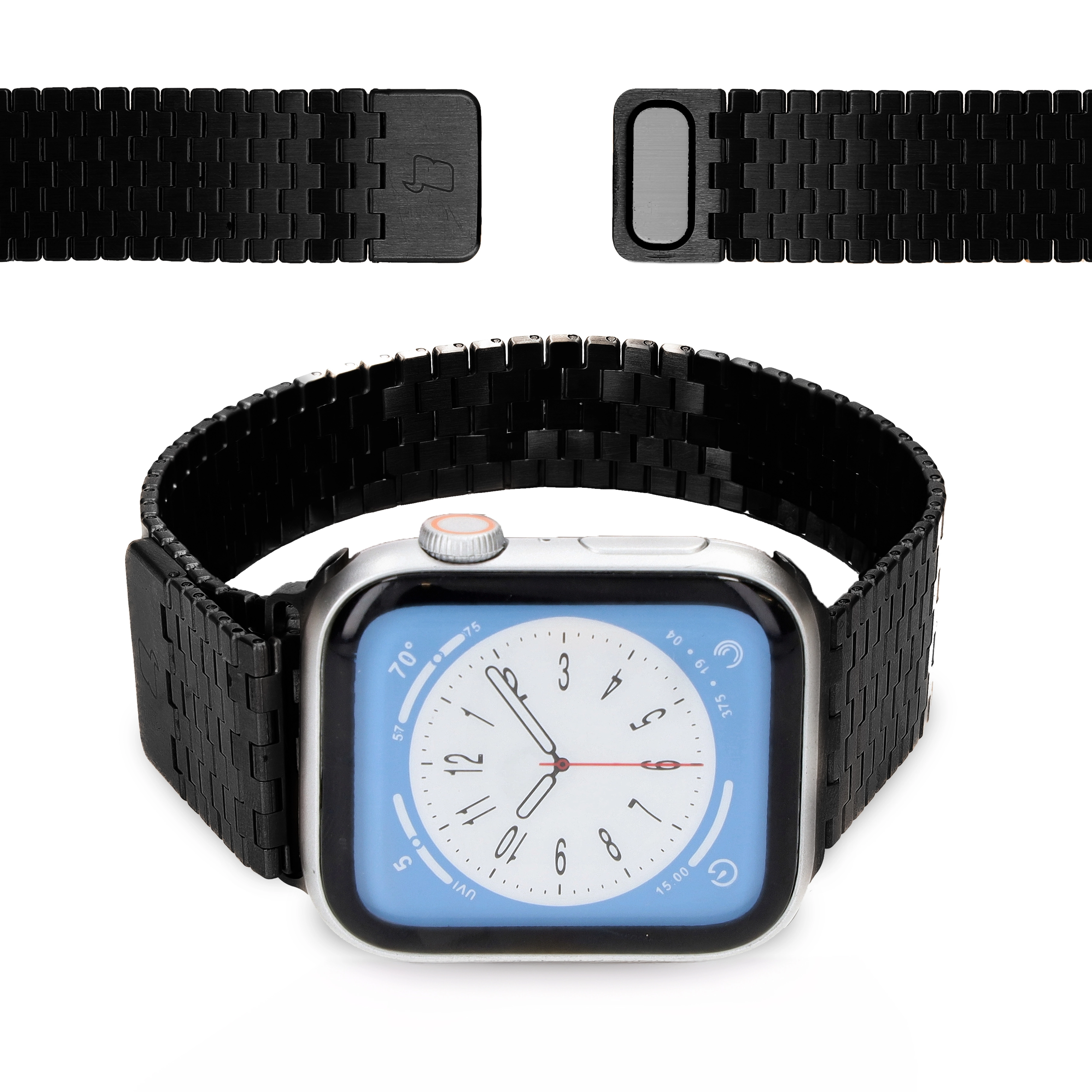 Bransoleta Bizon ze stali nierdzewnej Titanium do Apple Watch 44/45/46/49mm Czarny