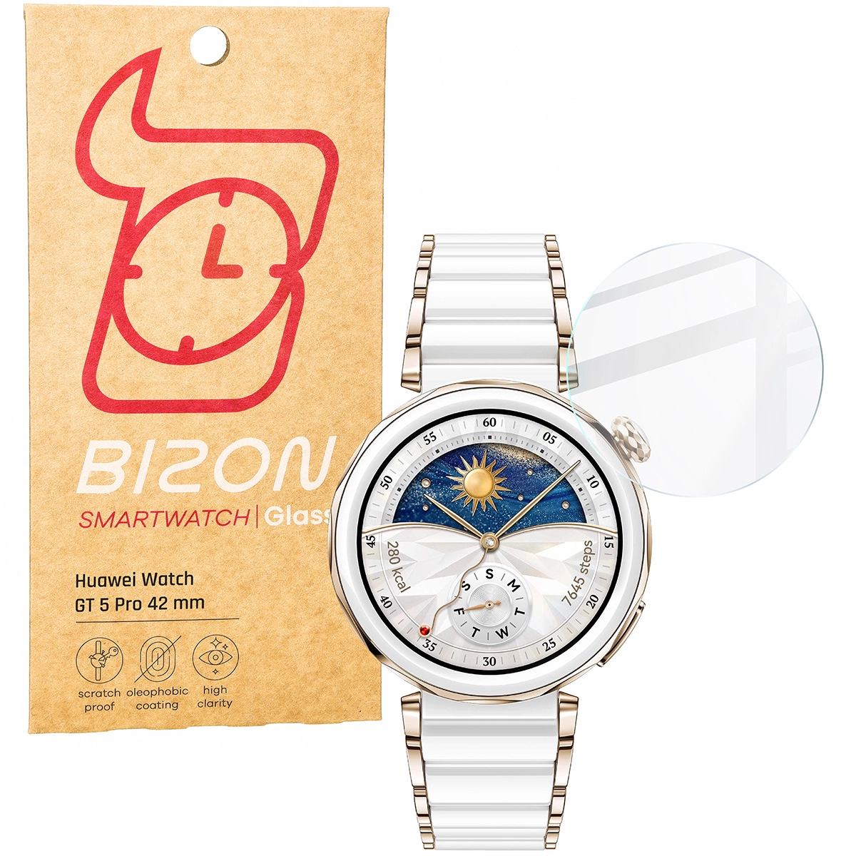 Szkło hartowane Bizon Watch Clear do Huawei Watch GT 5 Pro 42mm