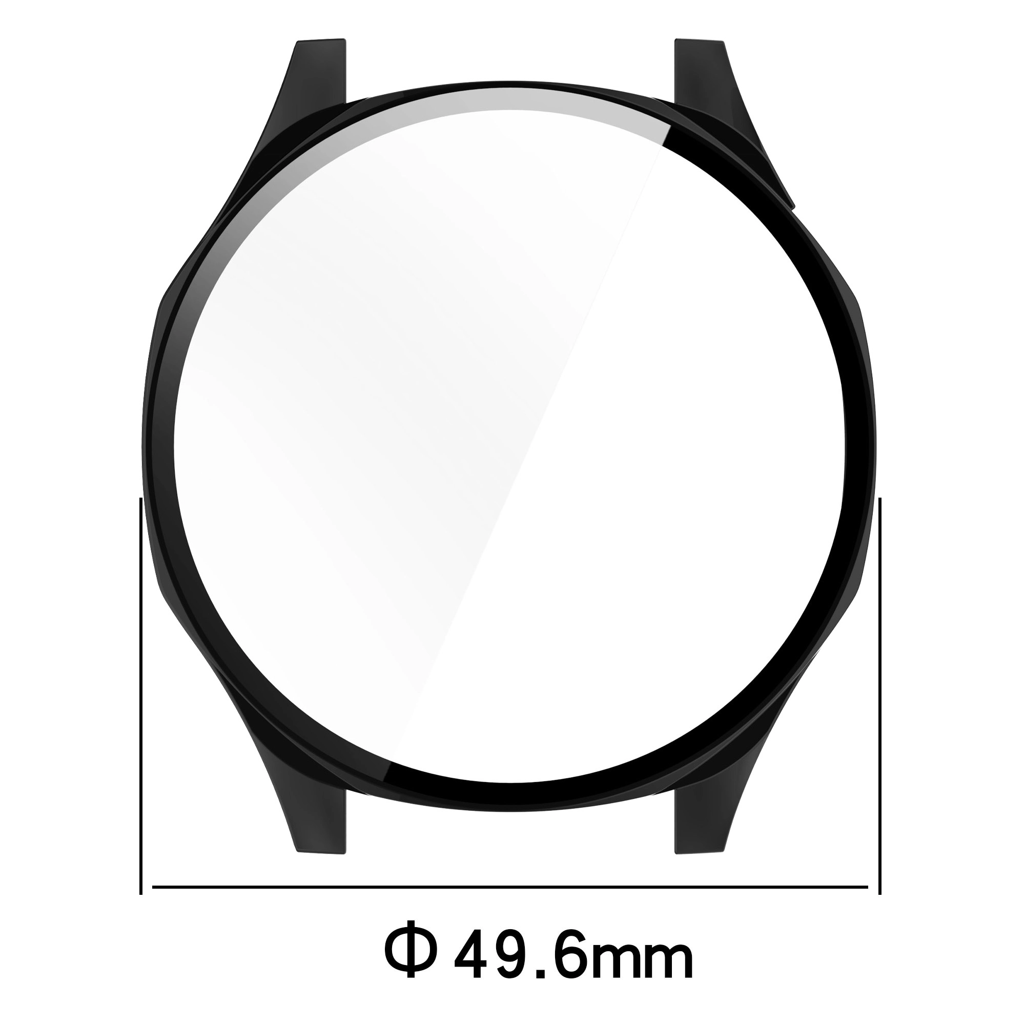 Nakładka na tarczę Bizon ze szkłem do Huawei Watch GT 5 46mm Czarny matowy