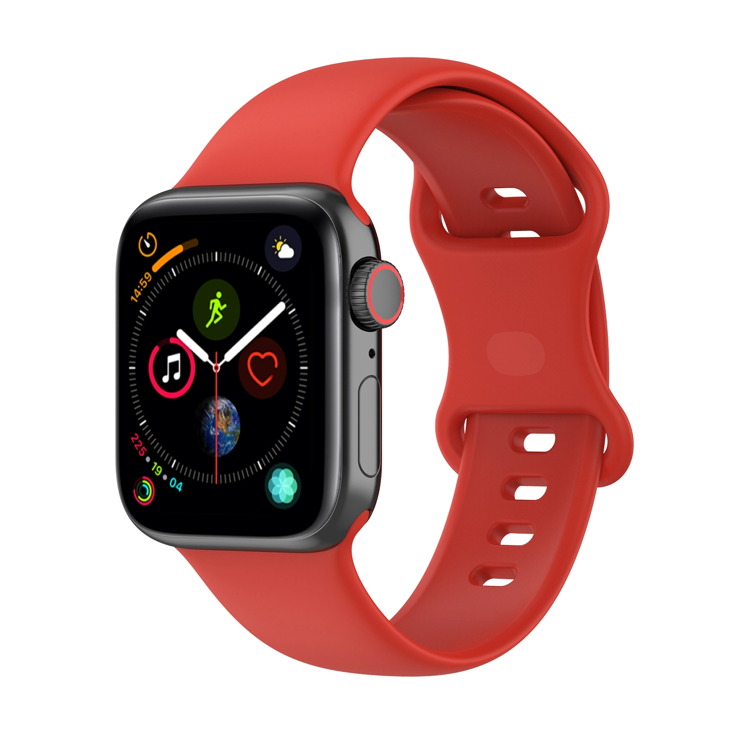 Pasek Bizon Strap Watch Silicone S do Apple Watch 44/45/46/49mm Czerwony