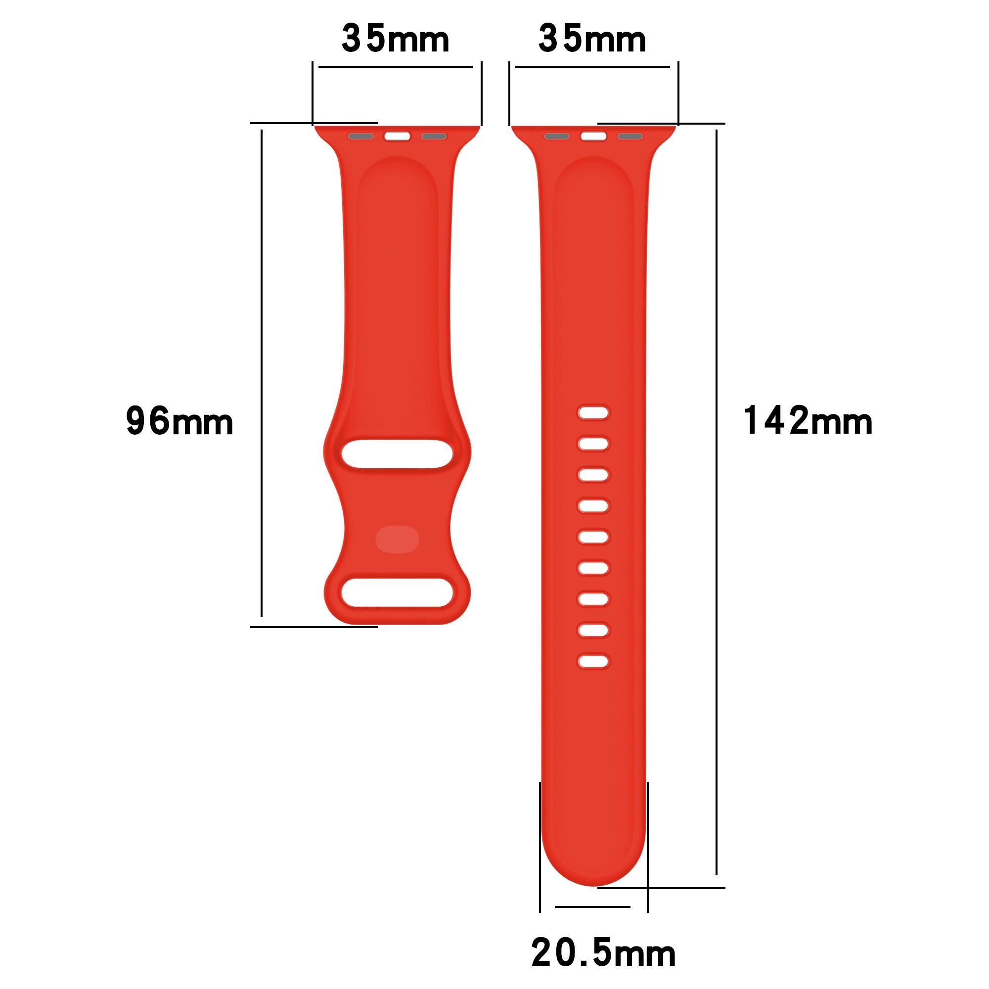 Pasek Bizon Strap Watch Silicone S do Apple Watch 44/45/46/49mm Czerwony