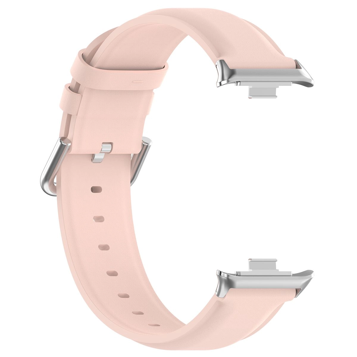Pasek Bizon skórzany Casual do Xiaomi Smart Band 9 Pro/8 Pro / Redmi Watch 5/4 Jasno-różowy