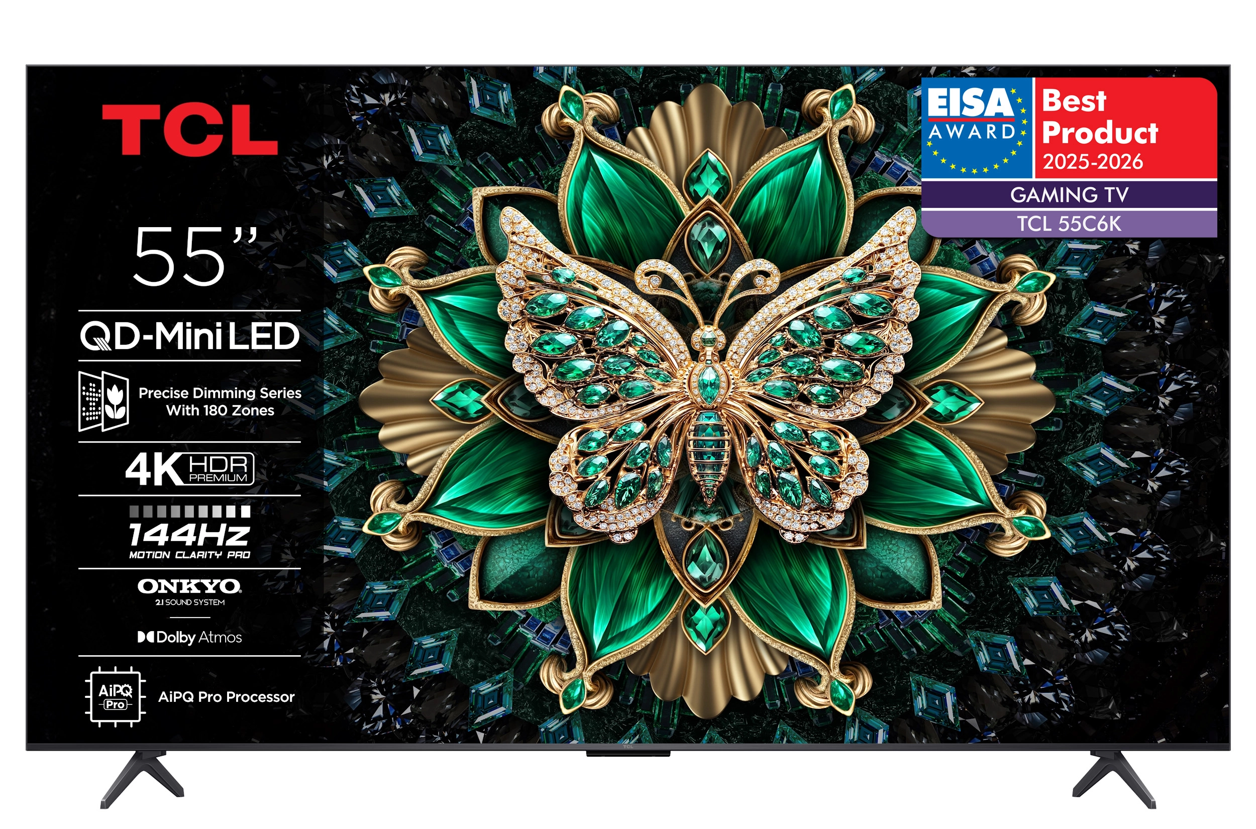 Telewizor TCL 55C6K 55" QD-Mini LED 4K 144Hz Google TV Dolby Vision IQ Dolby Atmos HDMI 2.1 DVB-T2