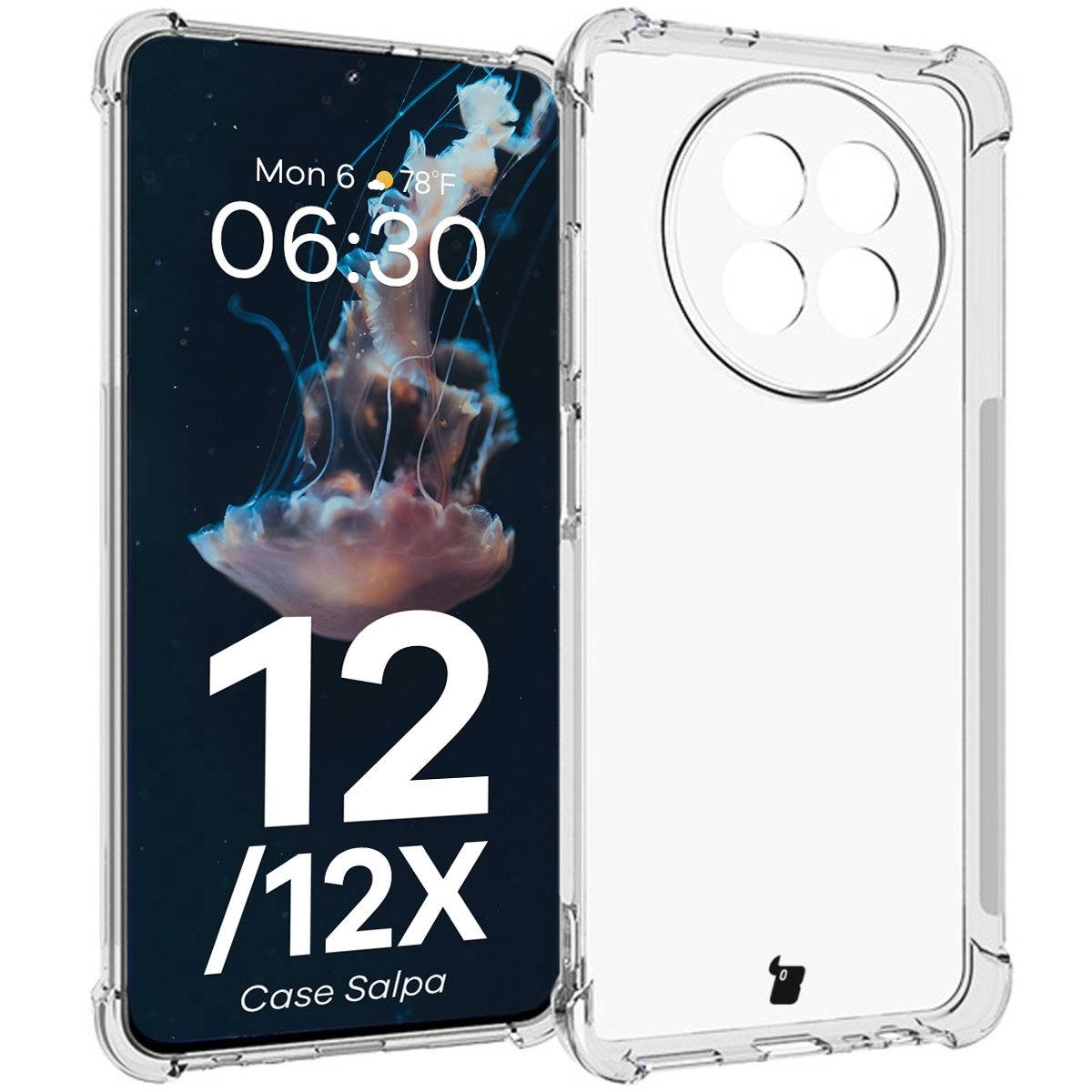 Etui Bizon Elastyczne Salpa do Realme 12/12X Przezroczysty