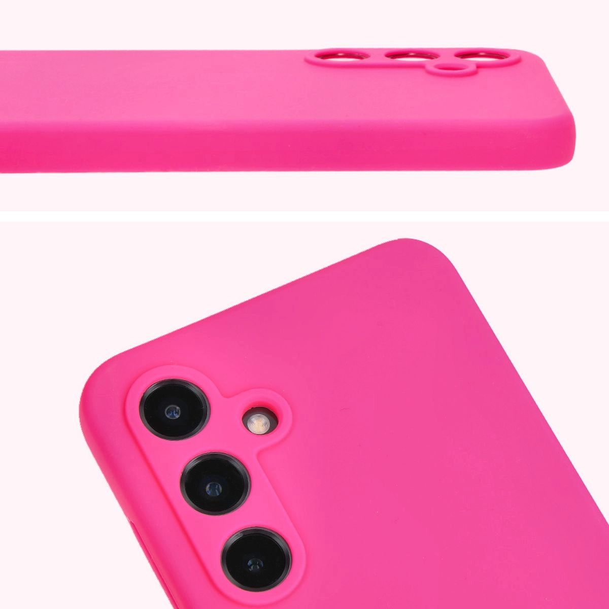 Etui Bizon Silikonowe Soft do Galaxy S24 FE Neonowo-różowy